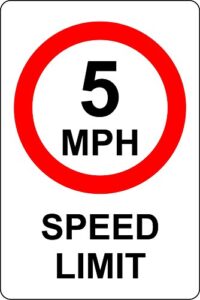 5 MPH Speed Limit Safety Sign - 3mm Aluminium sign 300mm x 200mm