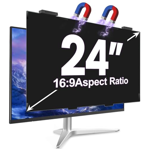 GUDTEKE Magnetic 24 Inch Privacy Screen for Computer Monitor 16:9 Aspect Ratio