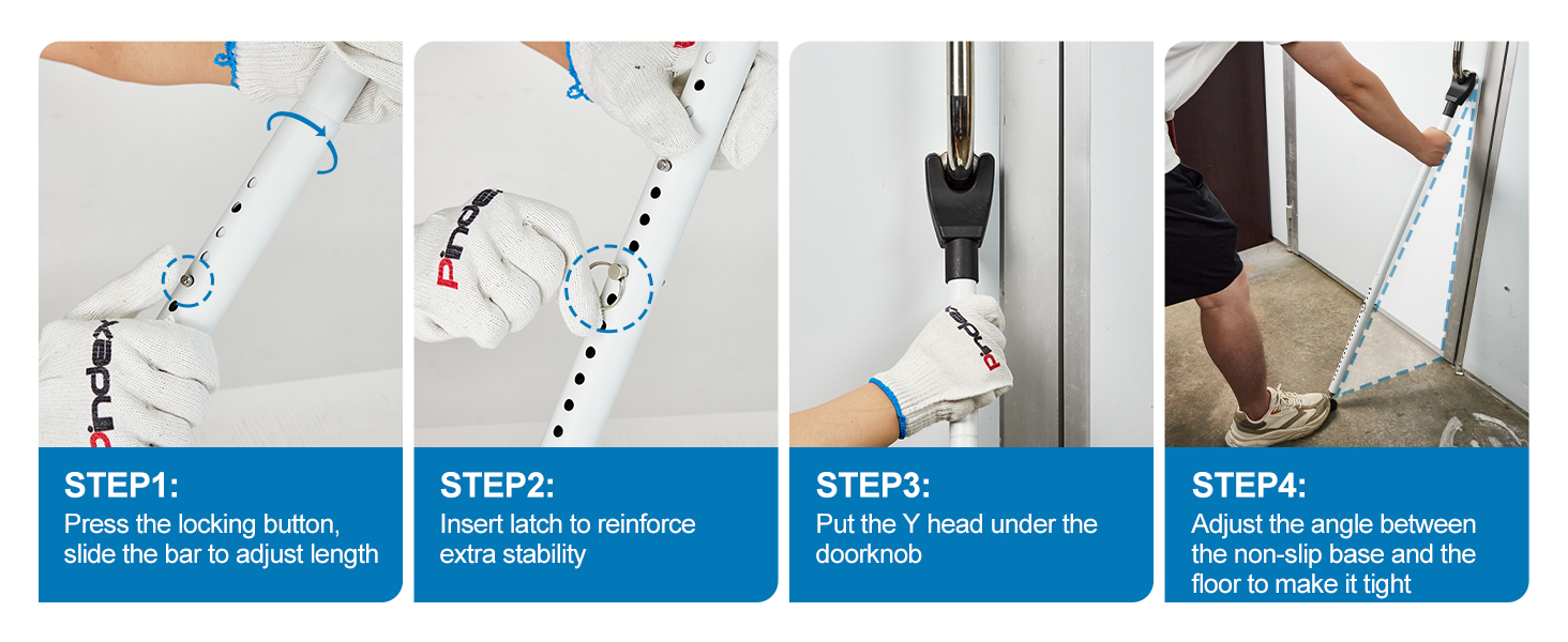 Step-by-step instruction diagram showing a sequence of numbered steps with icons and arrows demonstrating a product installation or setup process.