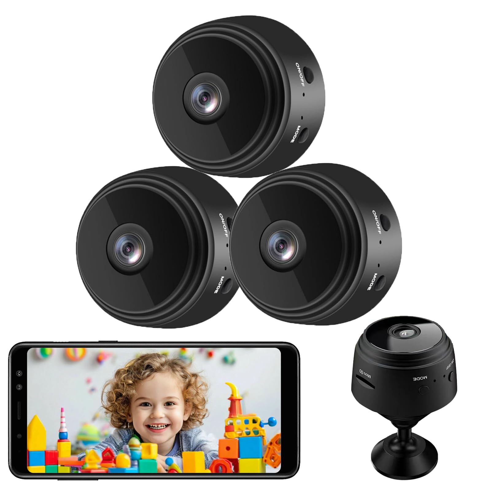 3 Pack Spy Camera 1080P HD WiFi Hidden Cameras