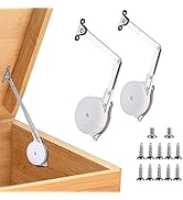 Articulated cabinet door lift mechanism in silver finish, shown with mounting hardware. Features adjustable arms and multiple mounting points for installation.