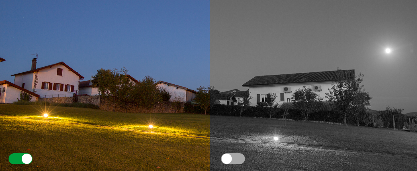 Black and white landscape photography series showing transition from day to night, featuring rural buildings and scenery.