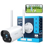 GNCC 2K Outdoor CCTV Camera, Home Security Camera with Night Vision, 110° View, IP65 Weatherproof...