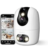 Security camera with '3MP+3MP' text, featuring black and white dome design, 'NEW' label, and compact surveillance housing.