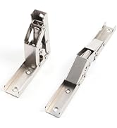 Door closer mechanism with adjustable arm, mounting plate, and installation hardware. Silver-colored metal construction with visible screws and fasteners for assembly and adjustment.