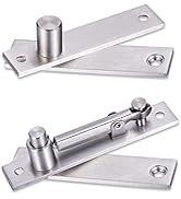 Three silver hydraulic gas struts for cabinet doors. Cylindrical metal bodies with mounting brackets on each end. Shown installed on a wooden cabinet door and with accompanying screws.