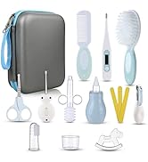 Lictin baby hearing protection headphones in white, shown with storage bag and product packaging featuring safety information.