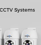 Text reads 'Hiseeu Wired'. Product package contents display featuring electronic components and cables in organized layout.