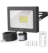 CLY 25W Outdoor Motion Sensor Security Lights, 2100LM Remote Sensor Floodlight IP66 Waterproof wi...