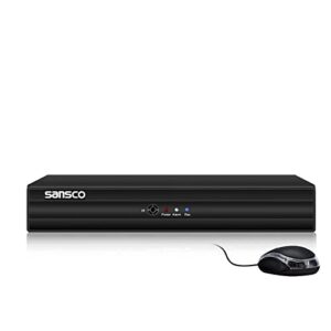 SANSCO CCTV Surveillance DVR 4 Channel 5MP Lite Security Video Recorder for Analog/AHD/TVI/IP CCTV Camera System