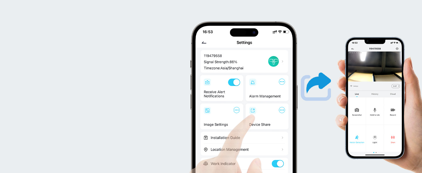 a hand pointing at a phone with a finger pointing to a screen that shows the settings settings.