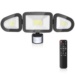 MEIKEE 42W Security Lights Outdoor Motion Sensor 3600LM 6500K Daylight White PIR Floodlights Outdoor 4 Modes Timing with Remote Control IP66 Waterproof 180° Adjustable for Garden Garage Doorways            [Energy Class F]