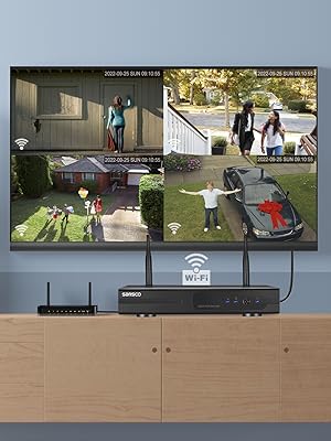 sansco wireless cctv security camera system battery powered solar panel outdoor indoor waterproof