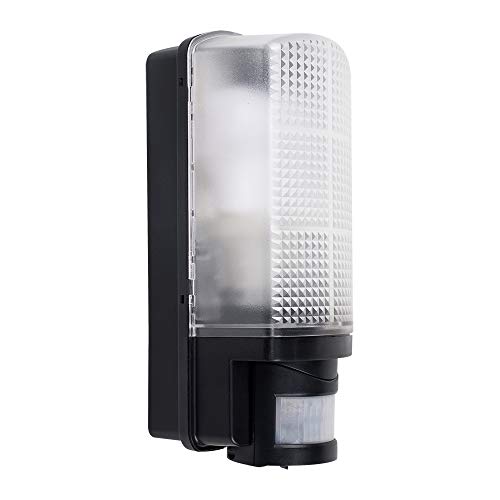 MiniSun | Modern Heavy Duty Black Security Wall Light with PIR Motion Detector | Outdoor Wall Lights