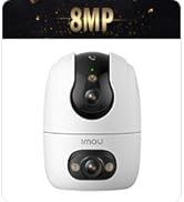 Security camera with '3MP+3MP' text, featuring black and white dome design, 'NEW' label, and compact surveillance housing.