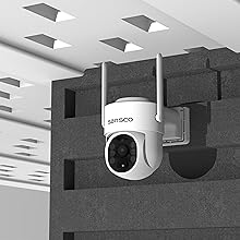 sansco wireless cctv security camera system battery powered solar panel outdoor indoor waterproof