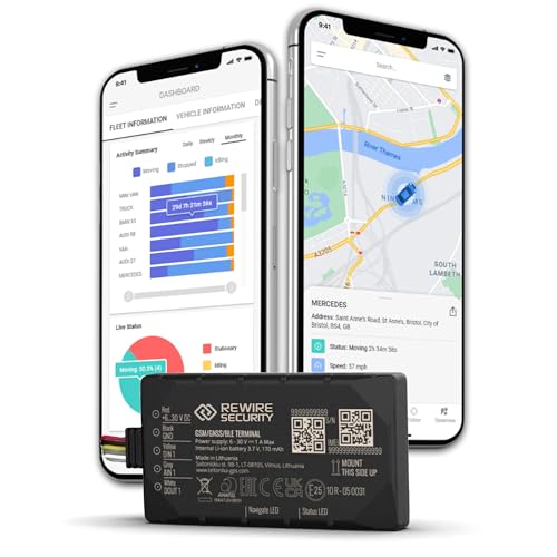 REWIRE SECURITY DB1-Lite 4G Vehicle GPS Tracker - Portable Real-Time Locator for Car