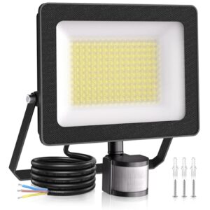 Linke 100W Security Lights Outdoor Motion Sensor 9000 Lumen PIR Security Light 6500K LED Floodlights IP66 Waterproof Outside Daylight Wall Light for Garage Garden Hallway Backyard            [Energy Class F]