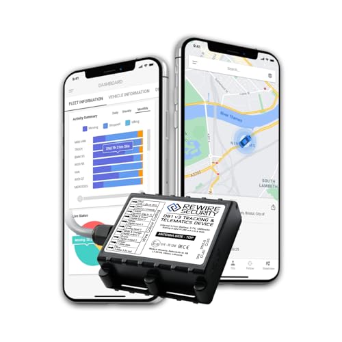 REWIRE SECURITY DB1 Advanced GPS Tracker Vehicle Tracker – Hard-Wired Portable Real-Time Locator for Car Truck Van & More | Automatic Alerts | Covers 120+ countries | Low-Cost Monthly Subscriptio
