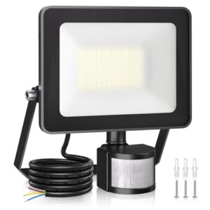 CLV 35W Security Lights Outdoor Motion Sensor 3290 Lumen PIR Security Light 6500K LED Floodlights IP66 Waterproof Outside Daylight Wall Light with 1M Cable for Garage Garden Hallway Backyard            [Energy Class E]
