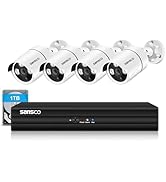 SANSCO 5MP 8 Channel DVR Outdoor CCTV Camera System with 1TB Hard Drive, 4x 1080P Security Camera...