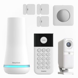 SimpliSafe Wireless Home Security Systems | 7 Piece Smart Home Alarm Systems with HD Indoor Security Camera | Mobile App & Works with Alexa | Professional Monitoring Available | Easy DIY Install