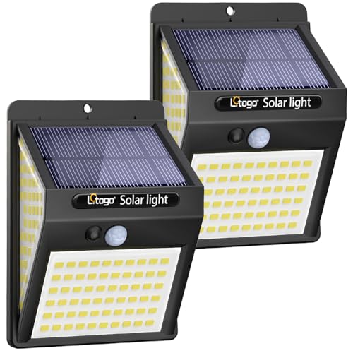 litogo [2 Pack 140LED Solar Security Lights Outdoor