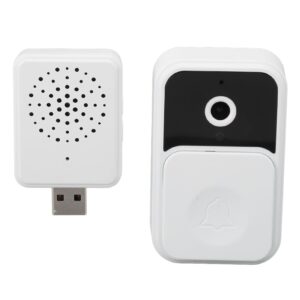 Zunate Wireless Video Doorbell Camera WiFi HD Security Camera 90° Wide Angle Night Vision 2-Way Audio Up to 128GB SD Card Storage