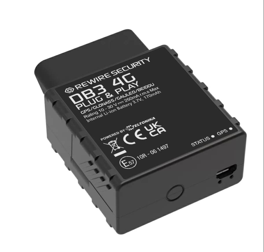 REWIRE SECURITY DB3 4G Plug & Play OBD GPS Vehicle Tracker – Portable Real-Time Locator for Car
