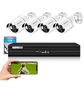 SANSCO 5MP 8 Channel DVR Outdoor CCTV Camera System with 1TB Hard Drive, 4x 3K Home Security Came...