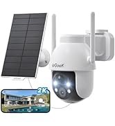 Security camera device with smartphone display showing '3MP' video feed interface and outdoor scene.