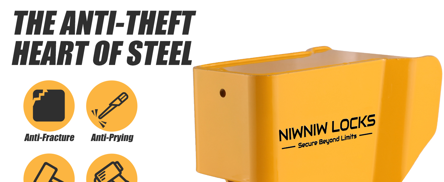 Text reads 'Secure end pin & latch pin person operating'. Series of instruction panels showing yellow safety or construction equipment components.