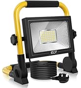 CLV 35W Plug in Security Lights Outdoor Motion Sensor, 3000Lumen Motion Sensor Floodlight with 1M...