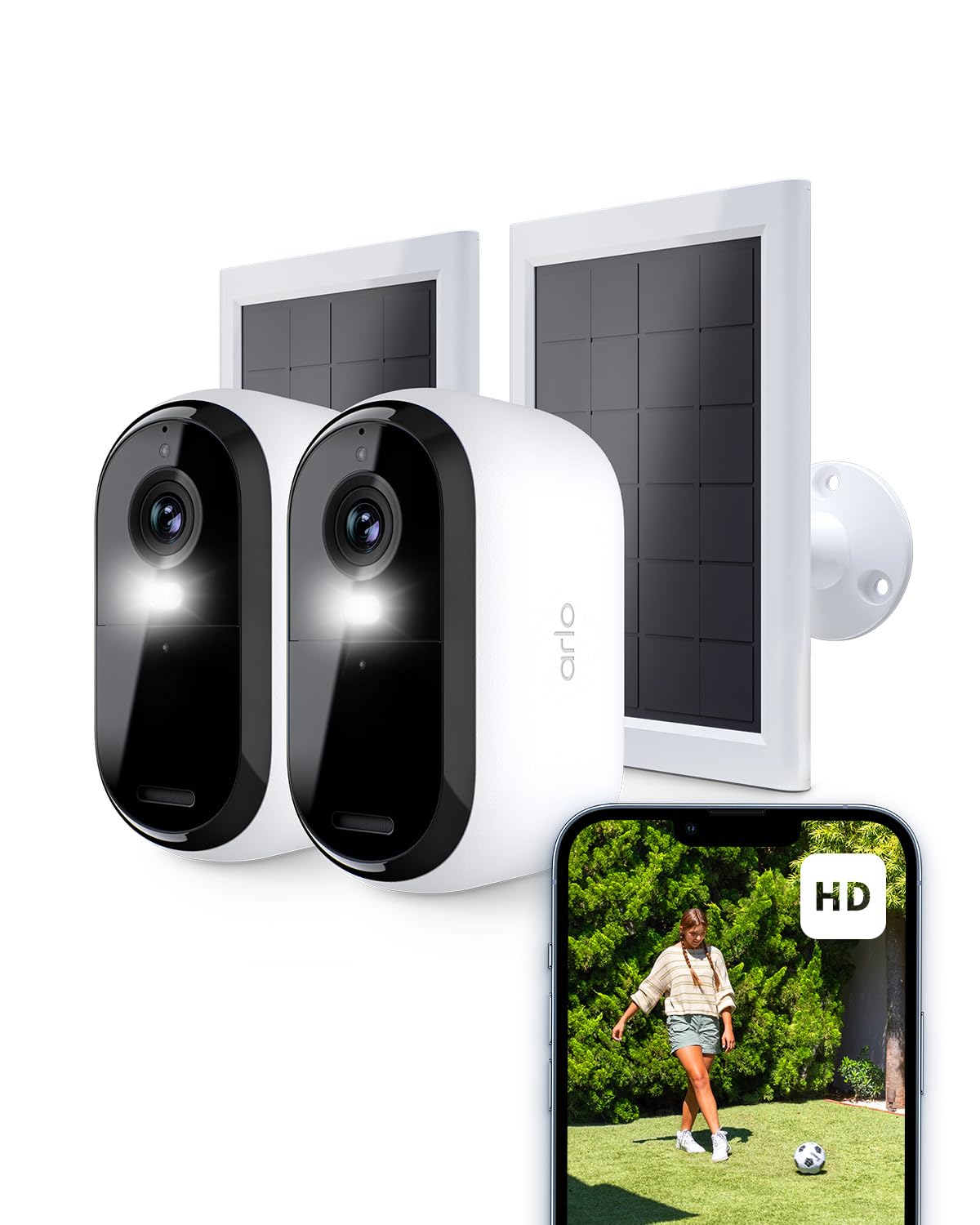 Arlo Essential 2 HD Video Security Camera Outdoor Wireless & 2 Solar Panels
