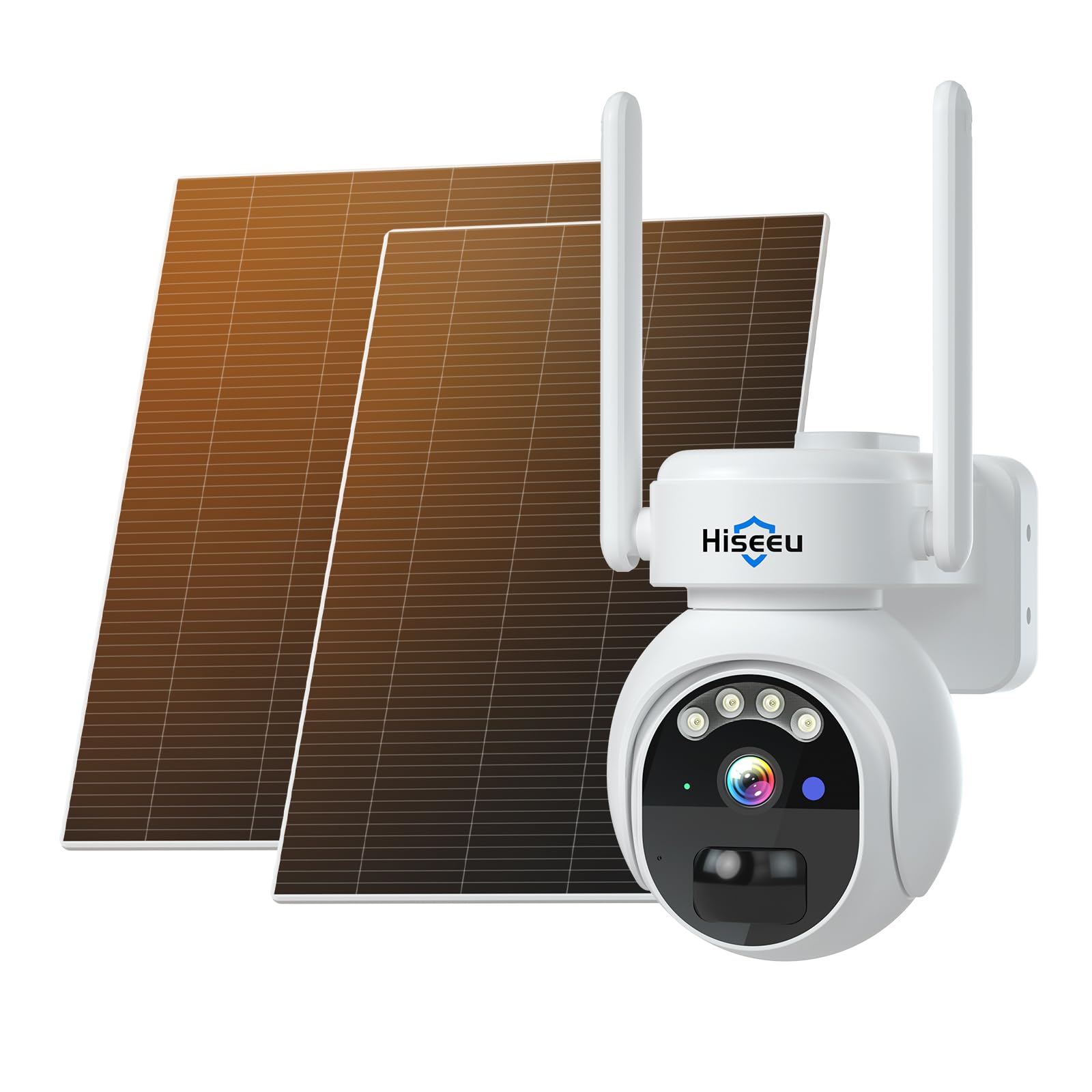 Hiseeu 【24/7 Recording+100% Wireless】 4MP Solar Security Camera Outdoor with Rechargeable Battery
