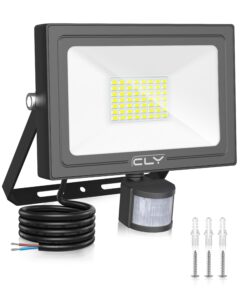 CLY 80W Security Lights Outdoor Motion Sensor 7520 Lumen PIR Security Light 6500K LED Floodlights IP66 Waterproof Outside Daylight Wall Light with 1M Cable for Garage Garden Hallway Backyard