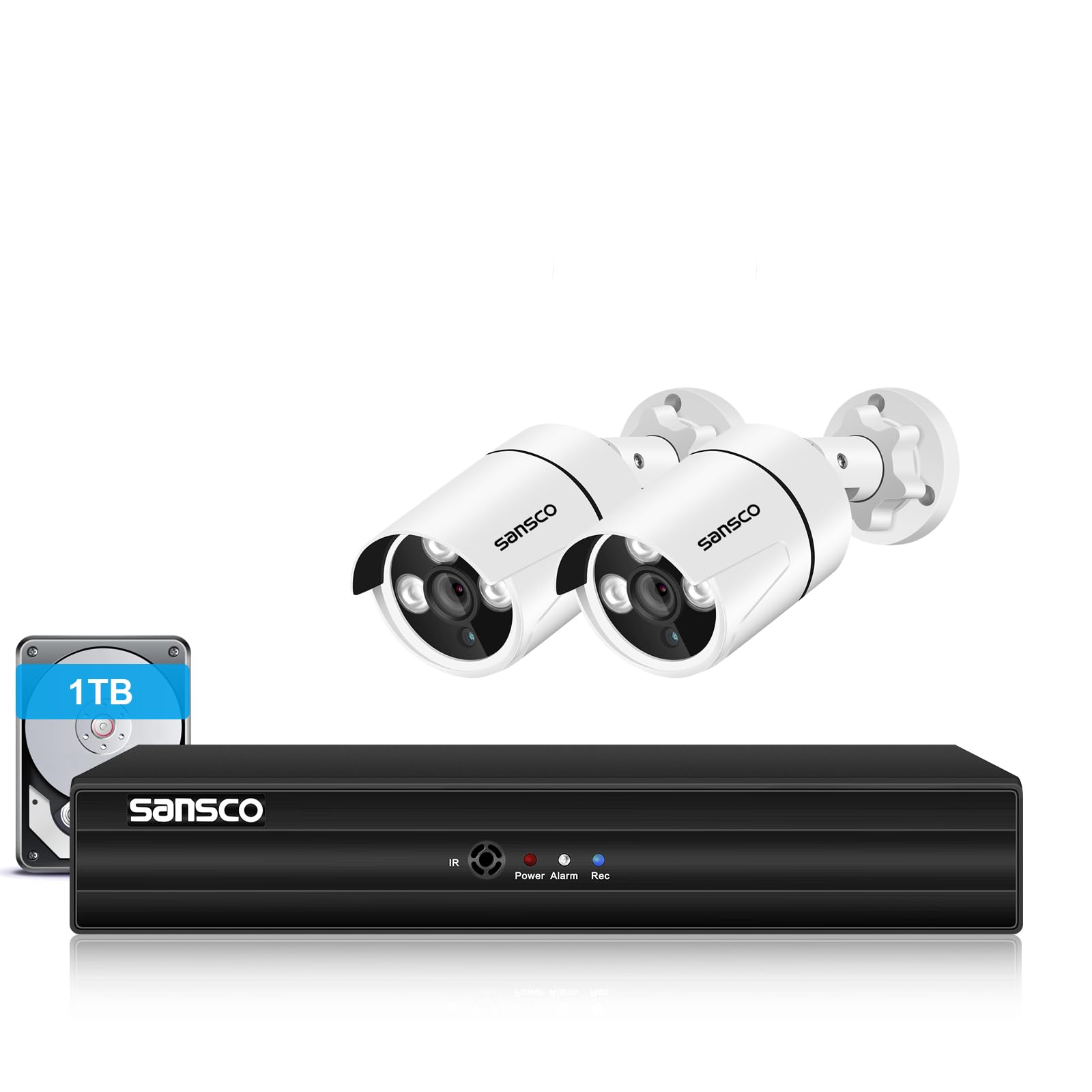 SANSCO 5MP 8 Channel DVR CCTV Security Camera System with 1TB Hard Drive