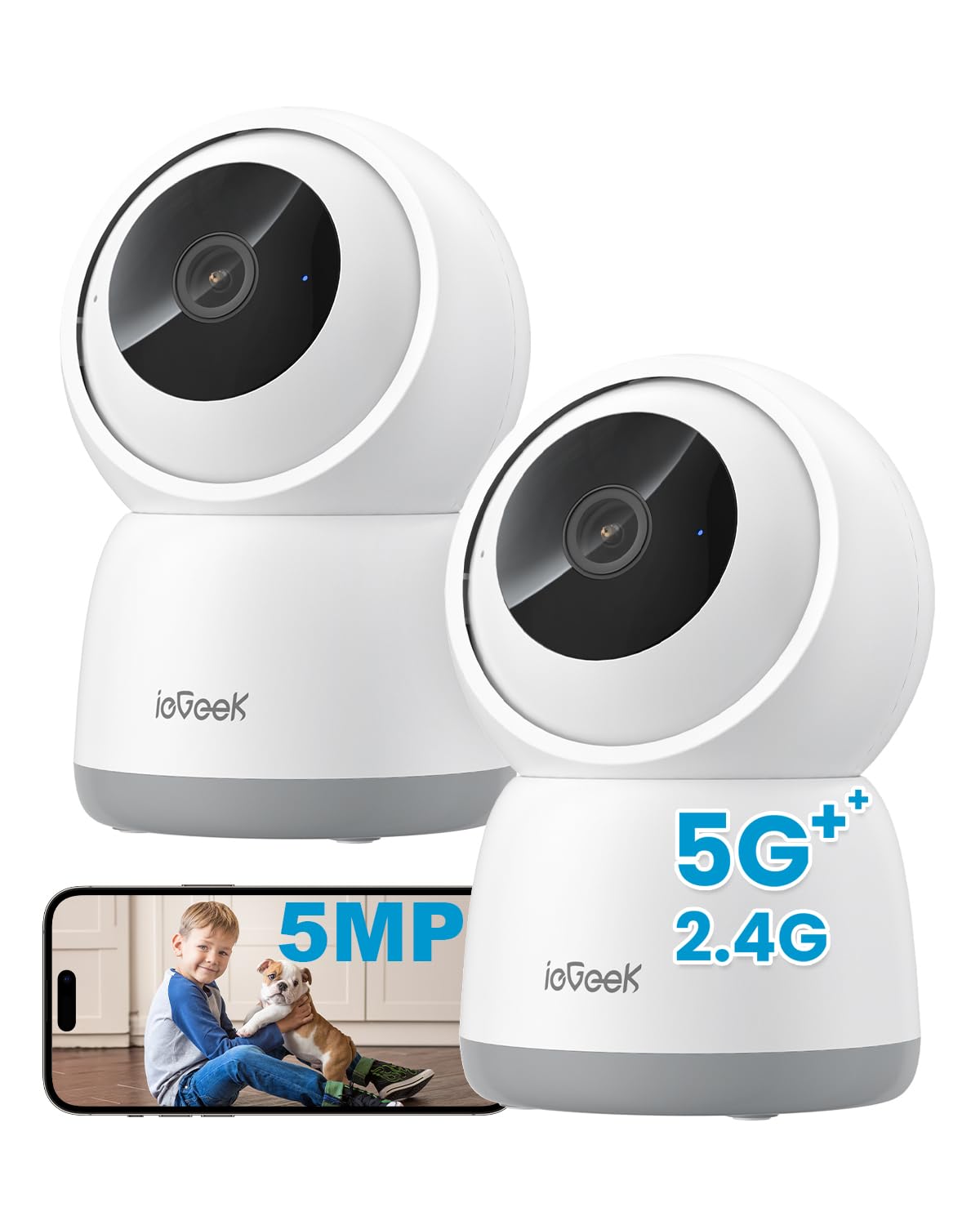 ieGeek 5MP 2.4G/5GHz WiFi Indoor Security Camera