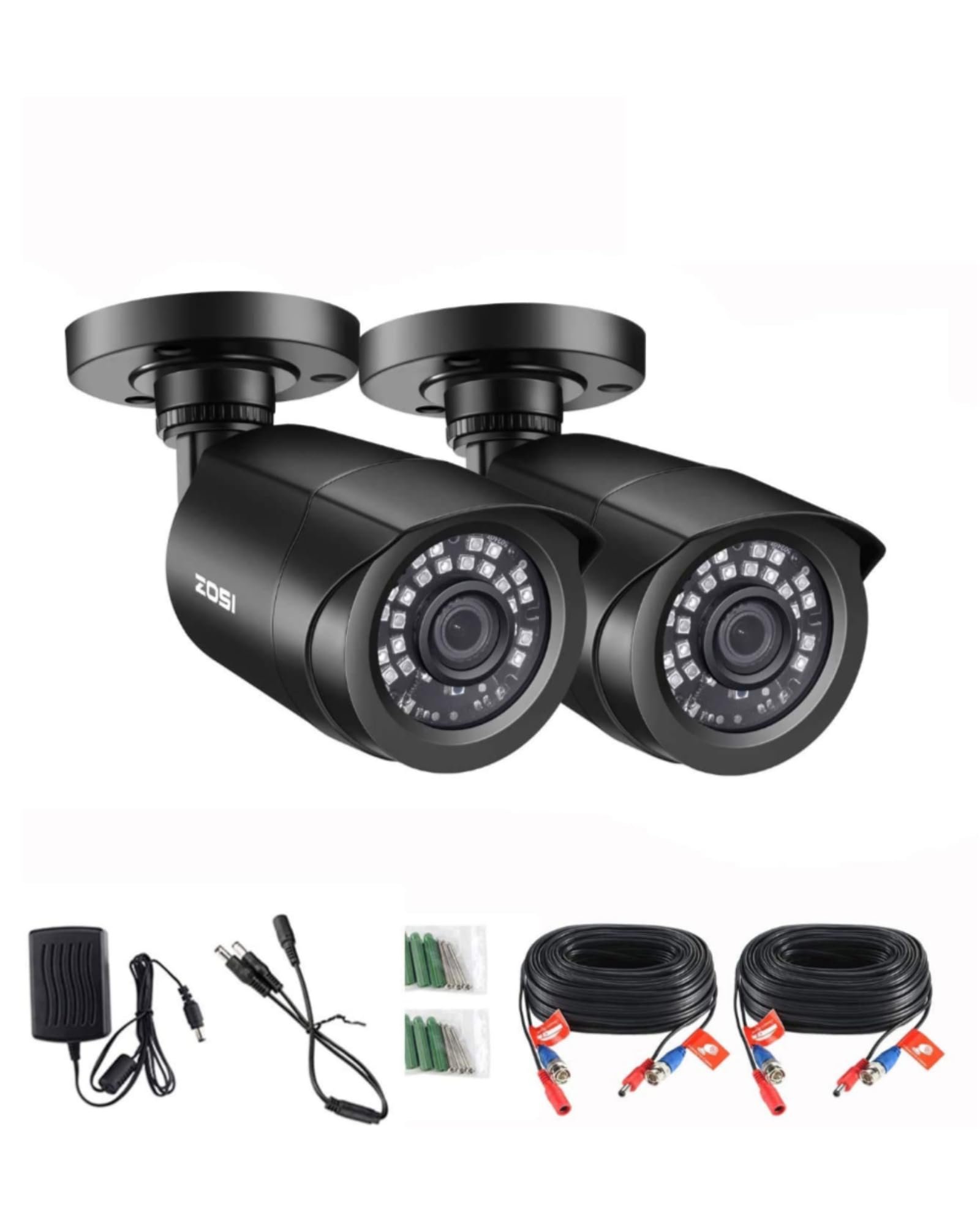 ZOSI 2 Pack 1080P Security Camera Outdoor with 80ft Night Vision
