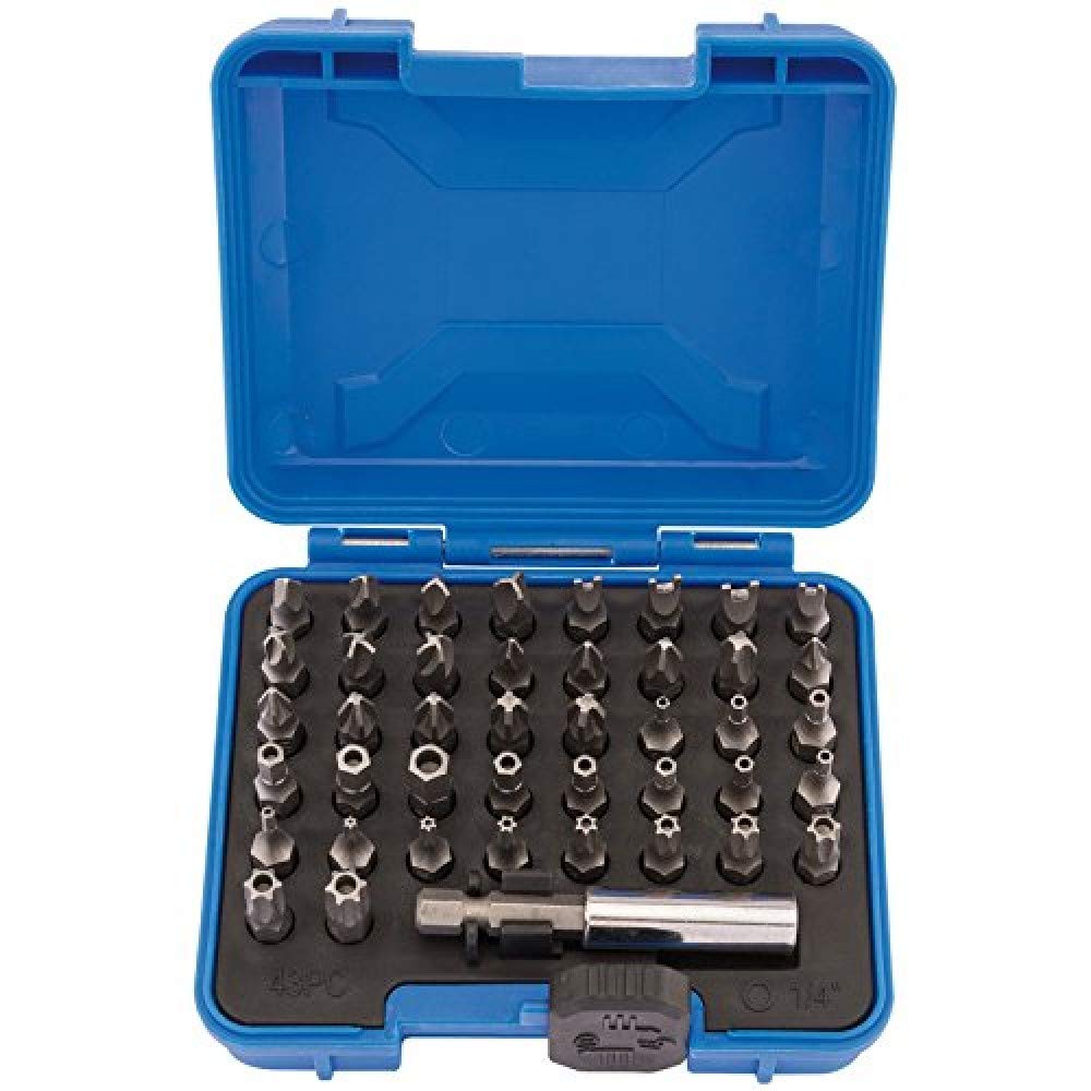 Draper 43 Piece Security Bit Set | 1/4" Metric Screwdriver Kit | 25mm Precision Hand Tools Accessories | Heavy-Duty Storage Case | 82397