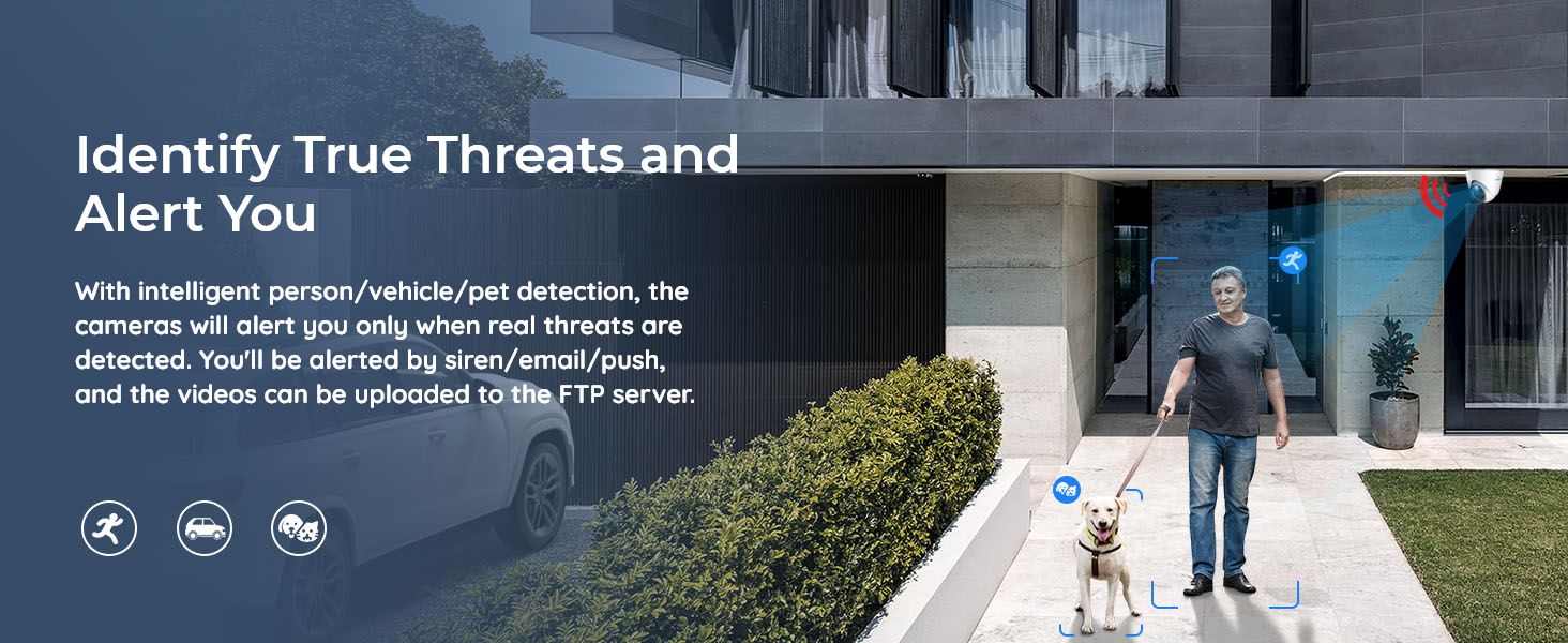 a car parked outside a house with a dog sitting on the sidewalk.