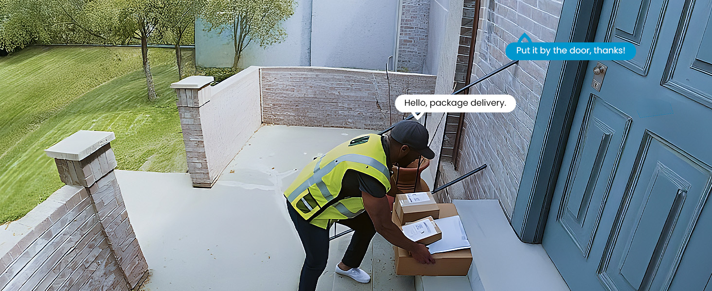 a man in a yellow vest and a black cap unpacking a box of papers.