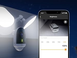 Smart Floodlight Camera, 2800-Lumen Ultra-Bright Floodlight, 2K QHD Live View