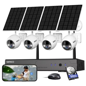 SANSCO Solar Security Cameras System Outdoor