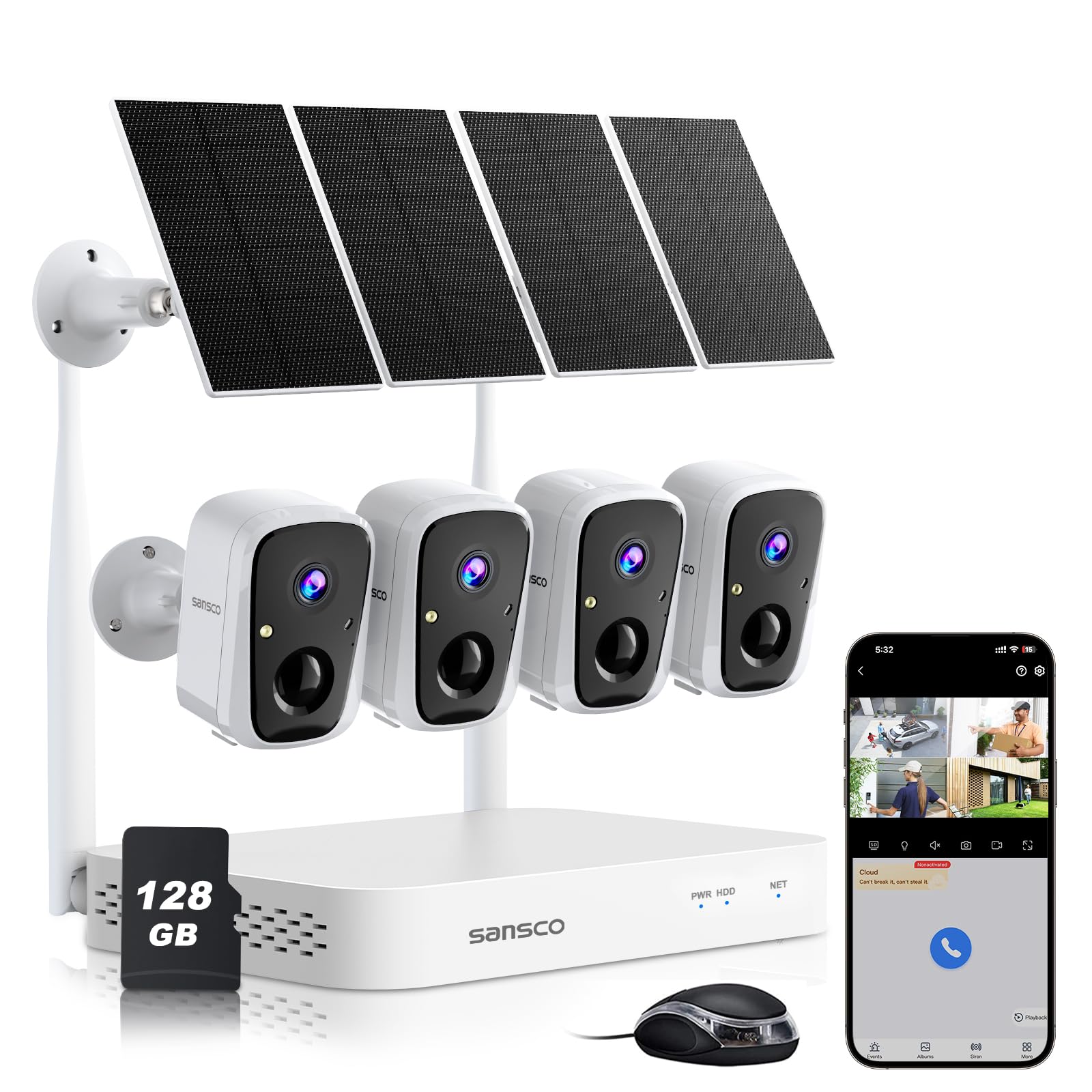 SANSCO 2K Wireless Security Camera System