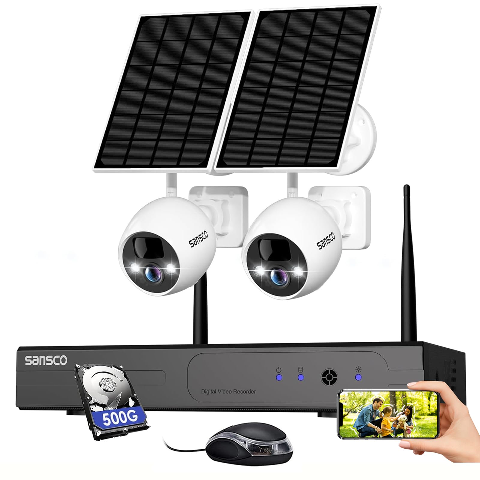 SANSCO Solar Security Cameras System Outdoor