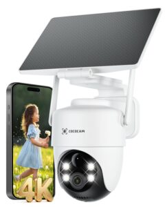 COCOCAM 4K 8MP Security Camera Outdoor Wireless WiFi with 5W Adjustable Solar Panel