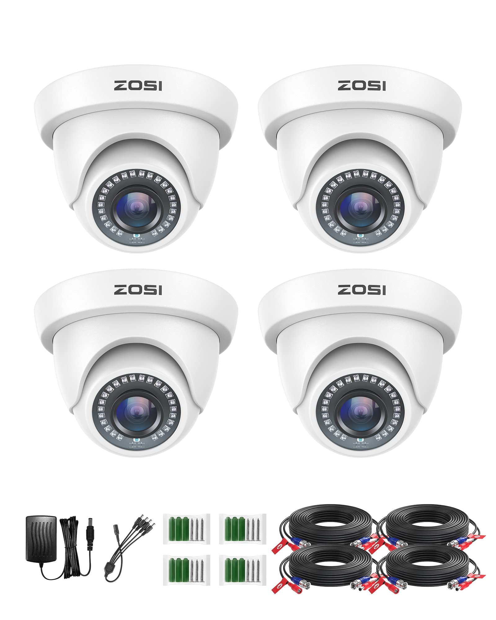 ZOSI 4 Pack 1080p HD-TVI Home Security Camera Outdoor Indoor 1920TVL