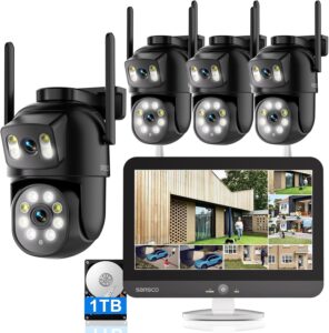 SANSCO CCTV Camera Security System with 12" Screen Monitor