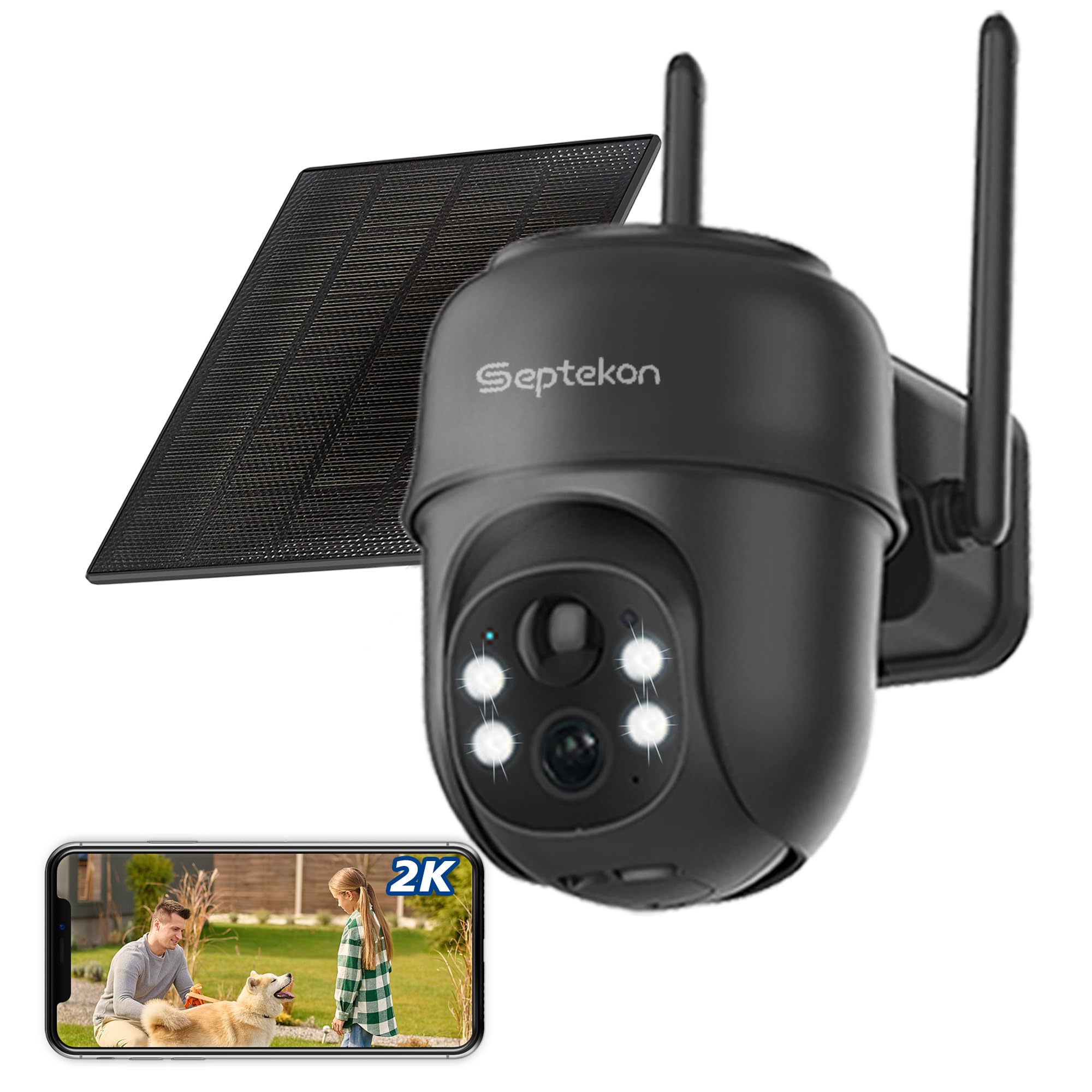 Septekon 2K Solar Security Cameras Wireless Outdoor